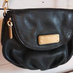 Marc by Marc Jacobs Black Pebbled Leather Top Flap Crossbody Bag Purse
